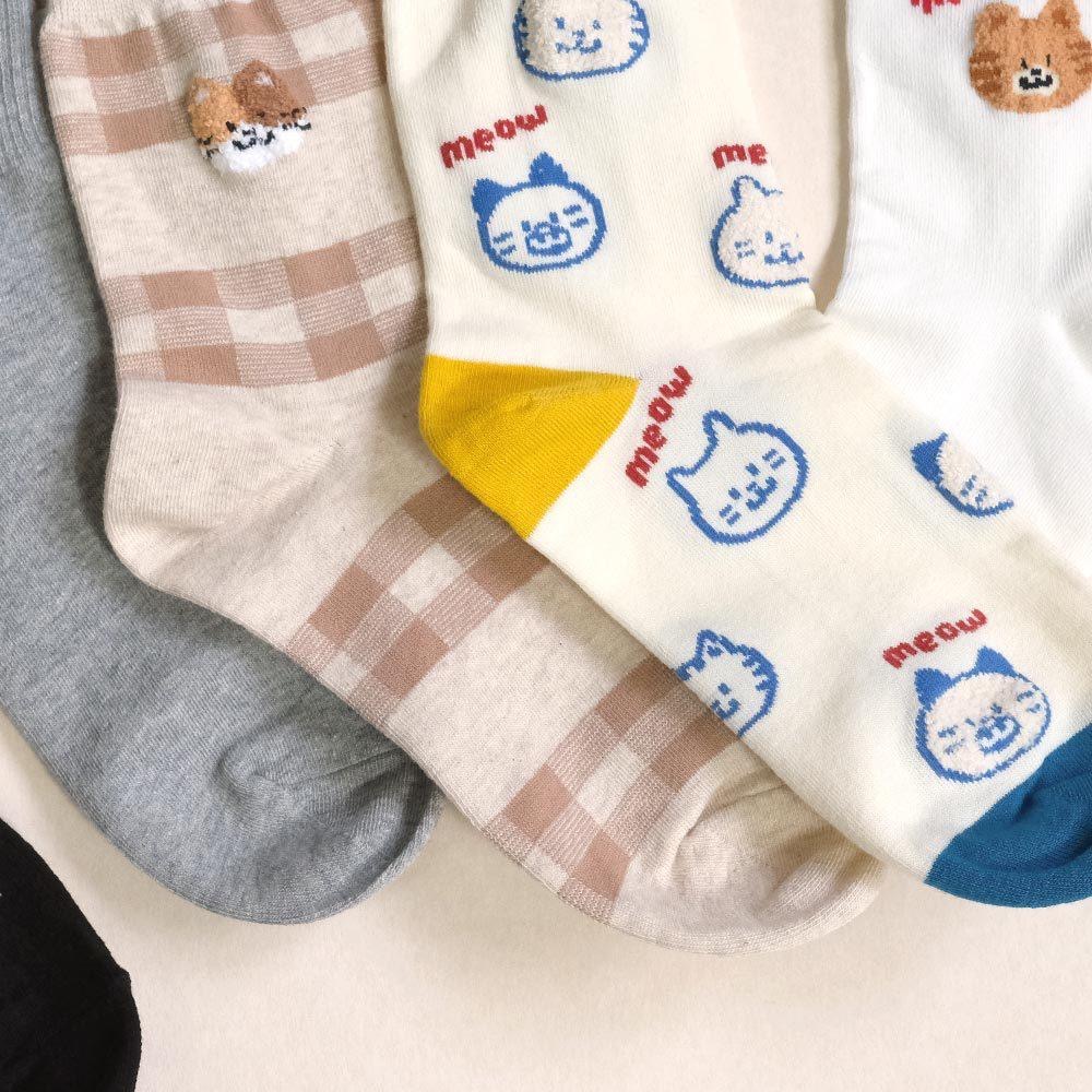 AHUA阿華有事嗎喵喵家族可愛小頭中筒襪 K2301 正韓襪子 百搭純棉襪 韓妞必備 少女襪-細節圖4