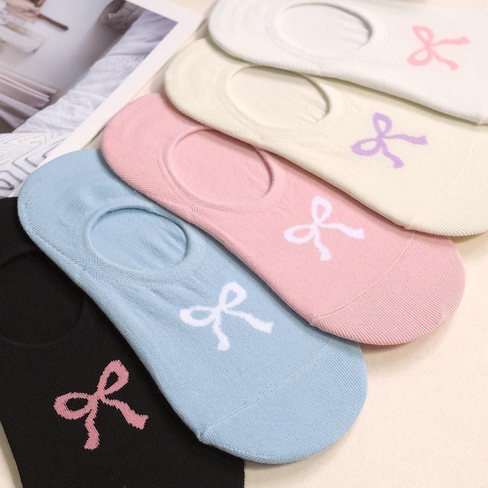 AHUA阿華有事嗎 素色緞帶蝴蝶結隱形襪 K2299 正韓襪子 百搭純棉襪 韓妞必備 少女襪-細節圖3