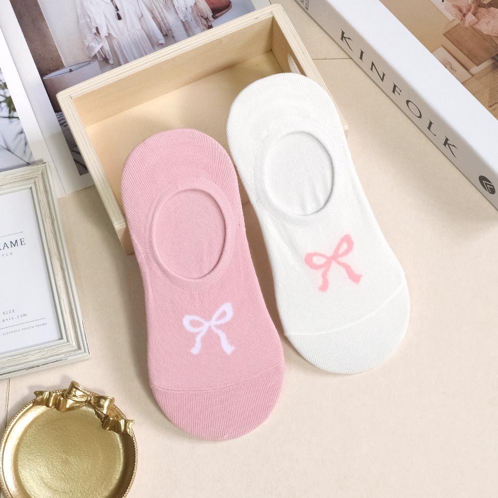 AHUA阿華有事嗎 素色緞帶蝴蝶結隱形襪 K2299 正韓襪子 百搭純棉襪 韓妞必備 少女襪-細節圖5