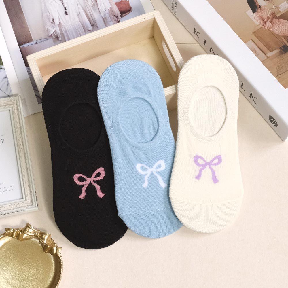 AHUA阿華有事嗎 素色緞帶蝴蝶結隱形襪 K2299 正韓襪子 百搭純棉襪 韓妞必備 少女襪-細節圖6