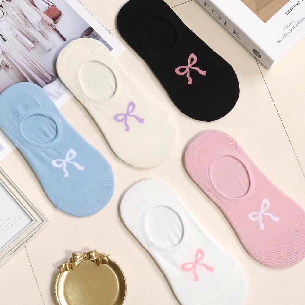 AHUA阿華有事嗎 素色緞帶蝴蝶結隱形襪 K2299 正韓襪子 百搭純棉襪 韓妞必備 少女襪-細節圖7