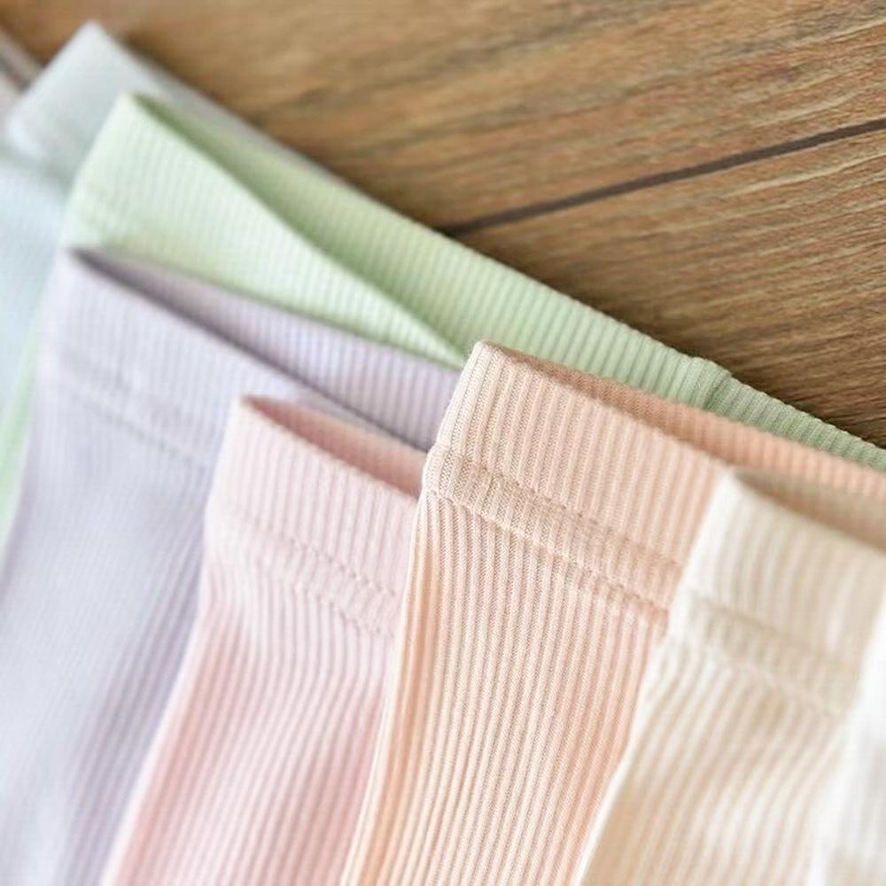 AHUA阿華有事嗎 童冰絲純色細坑條木耳邊小腳褲 TT0078 可愛 童褲 (預購)-細節圖5