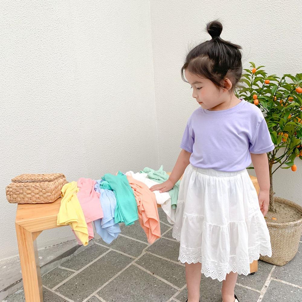 AHUA阿華有事嗎 童糖果色莫代爾彈性短袖上衣童裝 TT0107 可愛 童裝 (預購)-細節圖5