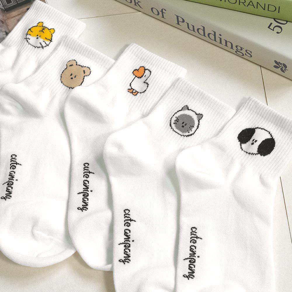 AHUA阿華有事嗎 襪口可愛小動物短襪 K2302 正韓襪子 百搭純棉襪 韓妞必備 少女襪-細節圖3