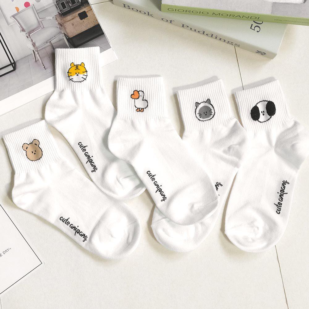 AHUA阿華有事嗎 襪口可愛小動物短襪 K2302 正韓襪子 百搭純棉襪 韓妞必備 少女襪-細節圖4