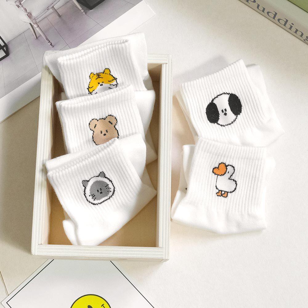 AHUA阿華有事嗎 襪口可愛小動物短襪 K2302 正韓襪子 百搭純棉襪 韓妞必備 少女襪-細節圖6