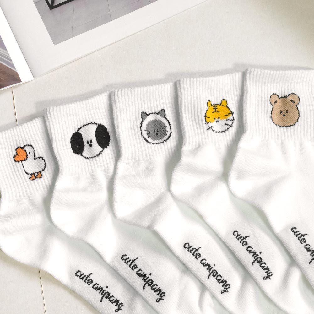 AHUA阿華有事嗎 襪口可愛小動物短襪 K2302 正韓襪子 百搭純棉襪 韓妞必備 少女襪-細節圖8