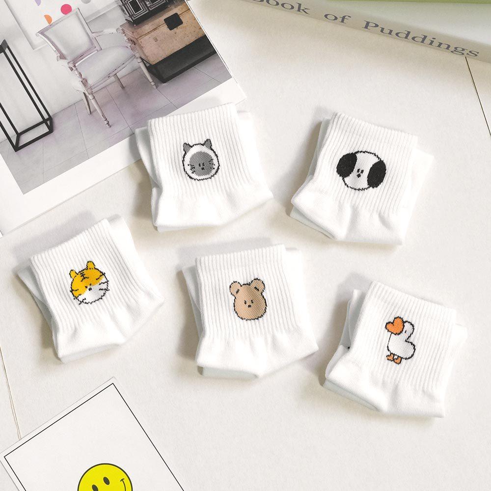 AHUA阿華有事嗎 襪口可愛小動物短襪 K2302 正韓襪子 百搭純棉襪 韓妞必備 少女襪-細節圖9