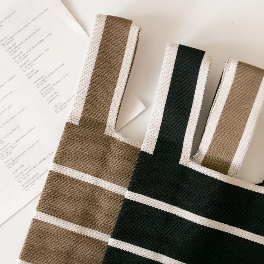 AHUA阿華有事嗎 韓系包包 簡約橫條拼色針織手提包　B0092  韓妞必備包 百搭配件 包包 袋子 手袋 肩包 日系-細節圖5