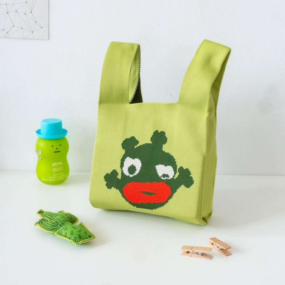 AHUA阿華有事嗎 韓系包包 紅唇小怪物針織手提包 B0091 韓妞必備包 百搭配件 包包 袋子 手袋 肩包 日系-細節圖3