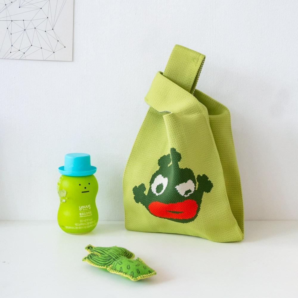 AHUA阿華有事嗎 韓系包包 紅唇小怪物針織手提包 B0091 韓妞必備包 百搭配件 包包 袋子 手袋 肩包 日系-細節圖4