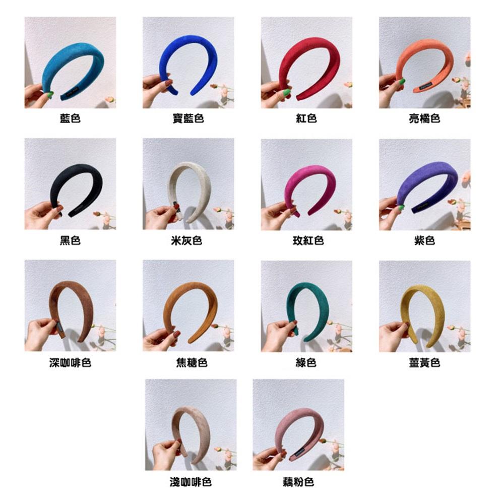 AHUA阿華有事嗎  童純色絨布寬邊髮箍 TT0014 可愛 飾品 兒童髮飾-細節圖2