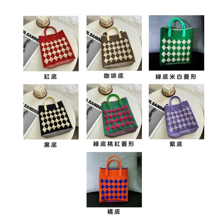 AHUA阿華有事嗎 韓系包包  撞色九顆愛心針織小包 B0100 韓妞必備包 百搭配件 包包 袋子 手袋 肩包 日系-細節圖2