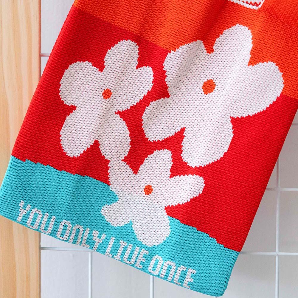 AHUA阿華有事嗎 韓系包包 拚色底三朵白花針織手提包　B0086  韓妞必備包 百搭配件 包包 袋子 手袋 肩包 日系-細節圖7