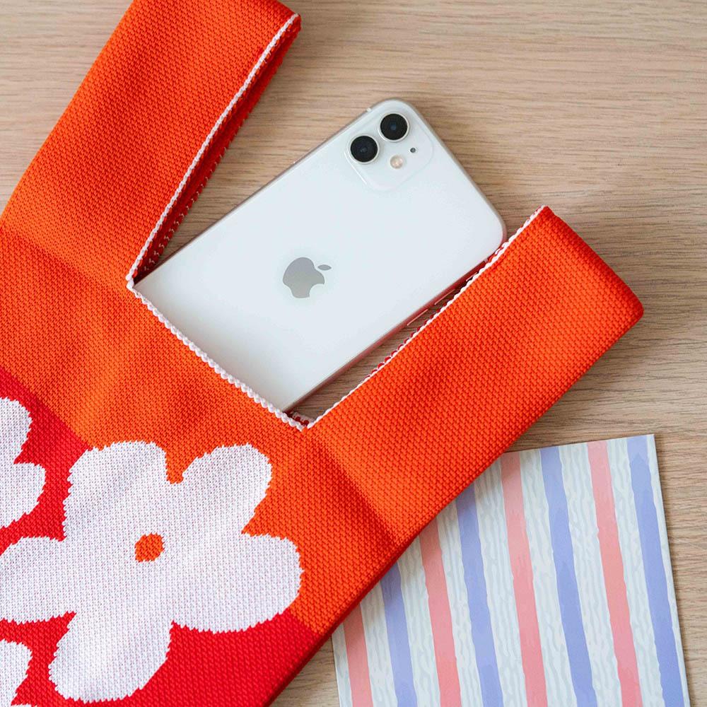 AHUA阿華有事嗎 韓系包包 拚色底三朵白花針織手提包　B0086  韓妞必備包 百搭配件 包包 袋子 手袋 肩包 日系-細節圖8