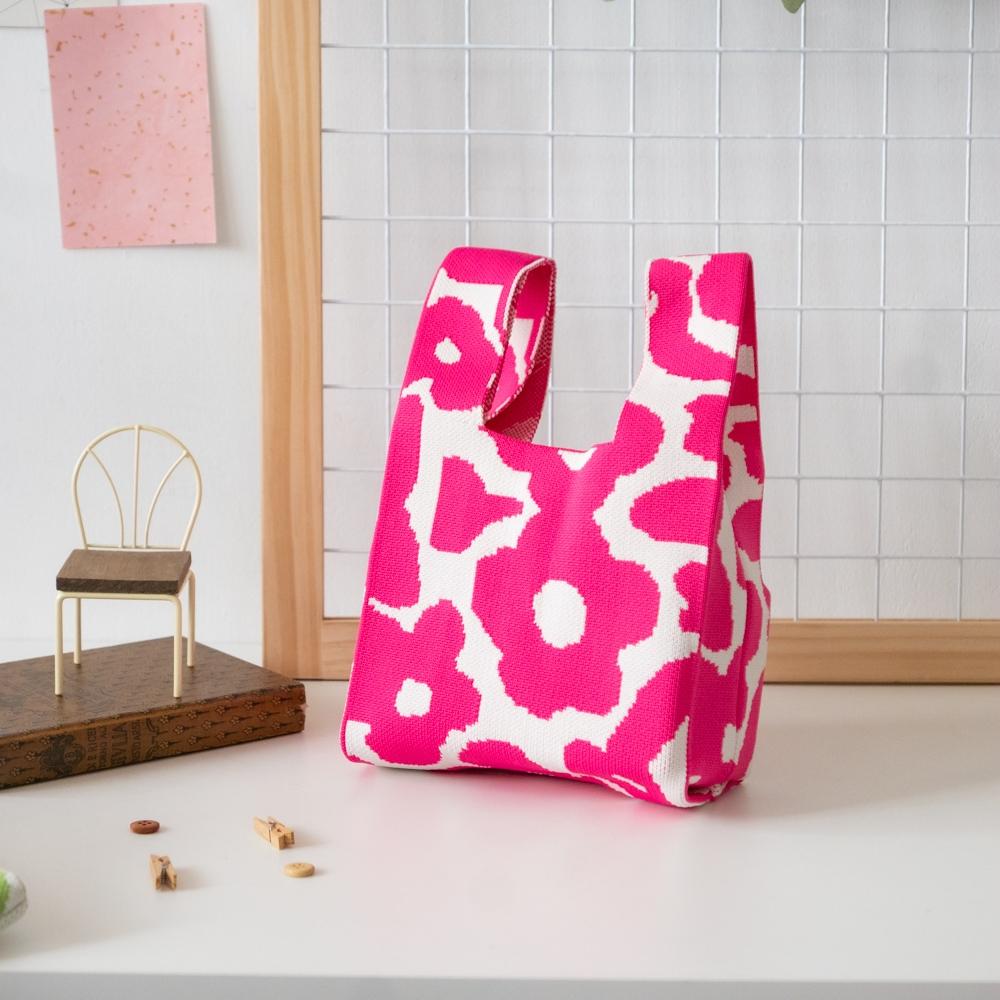 AHUA阿華有事嗎 韓系包包 滿版不規則花朵針織手提包 B0089 針織手提包  韓妞必備包 百搭配件 包包 袋子 手袋-細節圖3