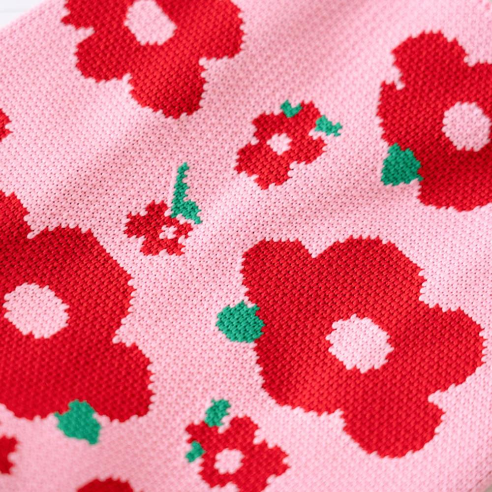 AHUA阿華有事嗎 韓系包包  滿版五瓣紅花針織手提包 B0074 韓妞必備包 百搭配件 包包 袋子 手袋 肩包 日系-細節圖6