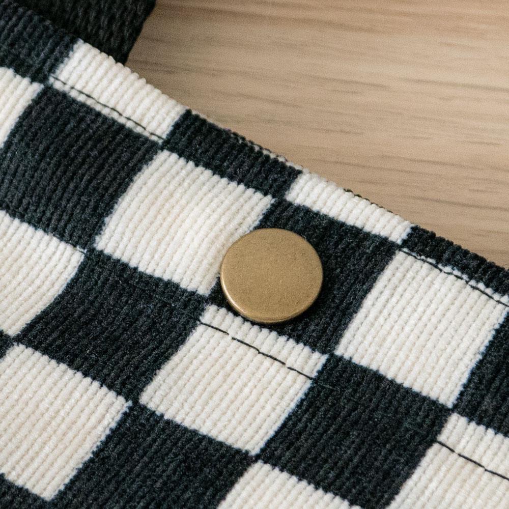 AHUA阿華有事嗎 韓系包包 棋盤格燈芯絨手提包 B0052 韓妞必備小物 百搭配件 包包 袋子 手袋 潮流風-細節圖6