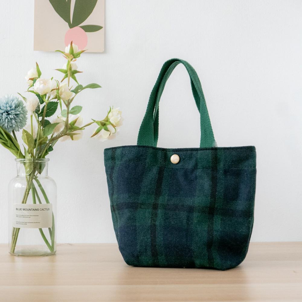 AHUA阿華有事嗎 韓系包包 毛呢格子休閒手提包 B0049 韓妞必備小物 百搭配件 包包 袋子 手袋-細節圖4