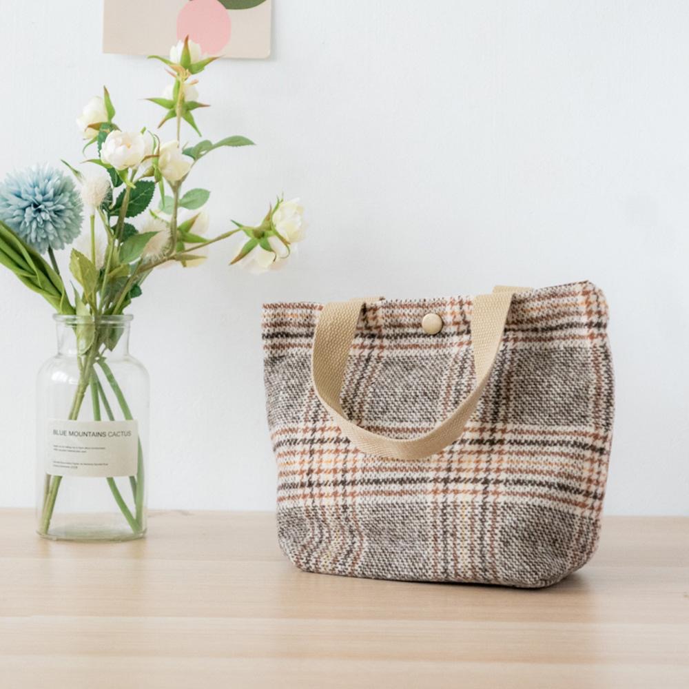 AHUA阿華有事嗎 韓系包包 毛呢格子休閒手提包 B0049 韓妞必備小物 百搭配件 包包 袋子 手袋-細節圖5