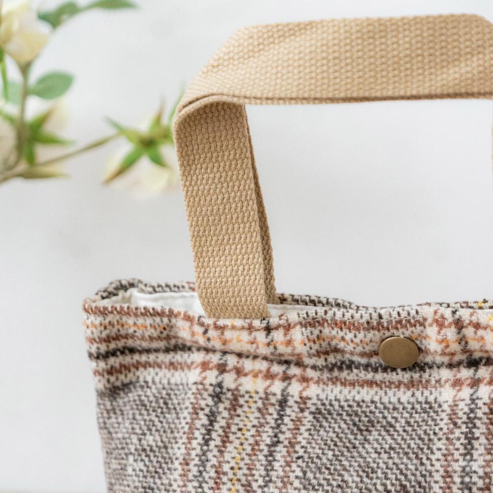 AHUA阿華有事嗎 韓系包包 毛呢格子休閒手提包 B0049 韓妞必備小物 百搭配件 包包 袋子 手袋-細節圖9