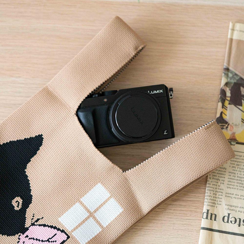 AHUA阿華有事嗎 韓系包包 貓咪蝴蝶親親針織手提包  B0087 韓妞必備包 百搭配件 包包 袋子 手袋 肩包 日系-細節圖5