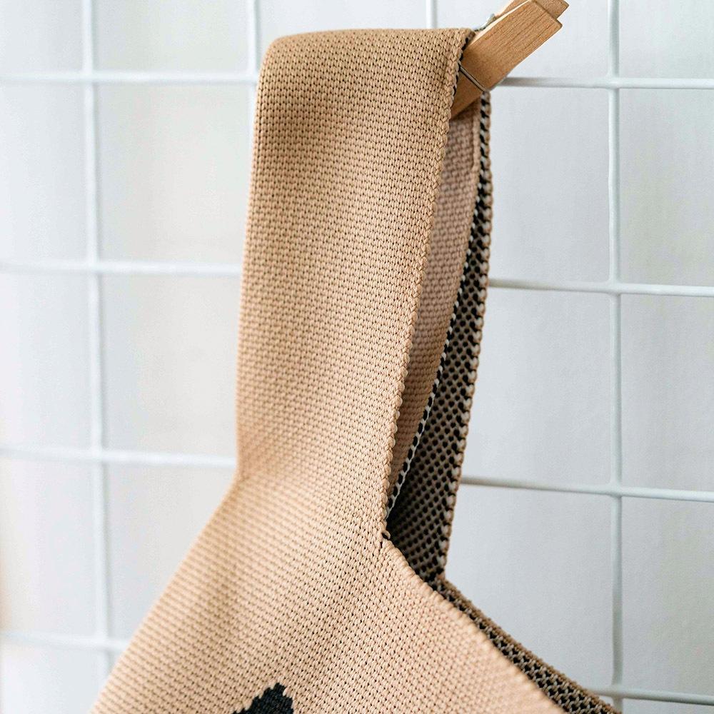 AHUA阿華有事嗎 韓系包包 貓咪蝴蝶親親針織手提包  B0087 韓妞必備包 百搭配件 包包 袋子 手袋 肩包 日系-細節圖7