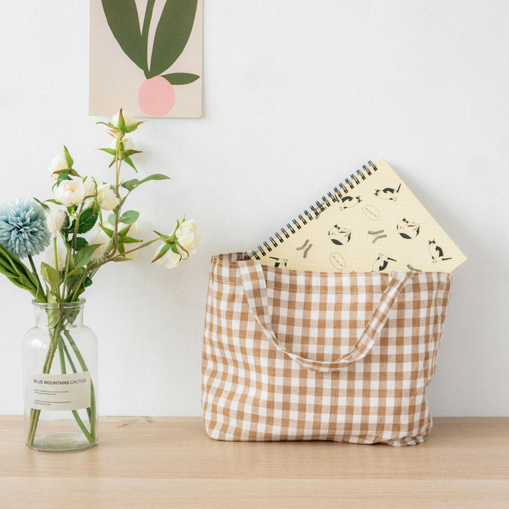 AHUA阿華有事嗎 韓系包包 百搭格子手提袋 B0050 韓妞必備小物 配件 包包 袋子 手袋 多巴胺 野餐風-細節圖3