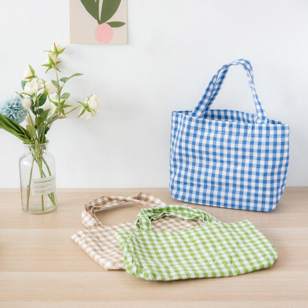 AHUA阿華有事嗎 韓系包包 百搭格子手提袋 B0050 韓妞必備小物 配件 包包 袋子 手袋 多巴胺 野餐風-細節圖5