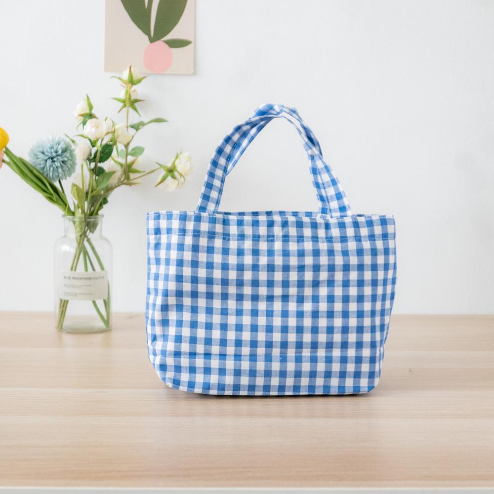 AHUA阿華有事嗎 韓系包包 百搭格子手提袋 B0050 韓妞必備小物 配件 包包 袋子 手袋 多巴胺 野餐風-細節圖8