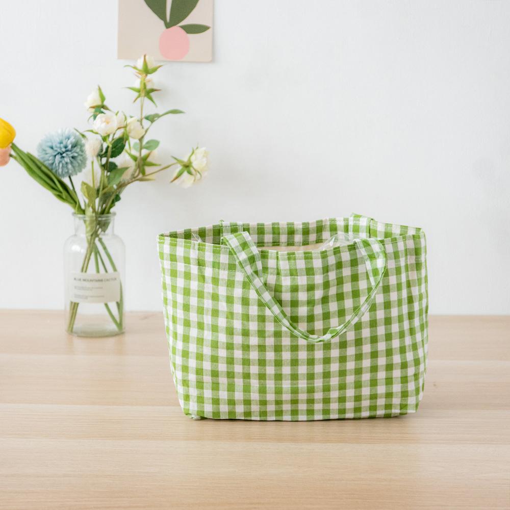 AHUA阿華有事嗎 韓系包包 百搭格子手提袋 B0050 韓妞必備小物 配件 包包 袋子 手袋 多巴胺 野餐風-細節圖9