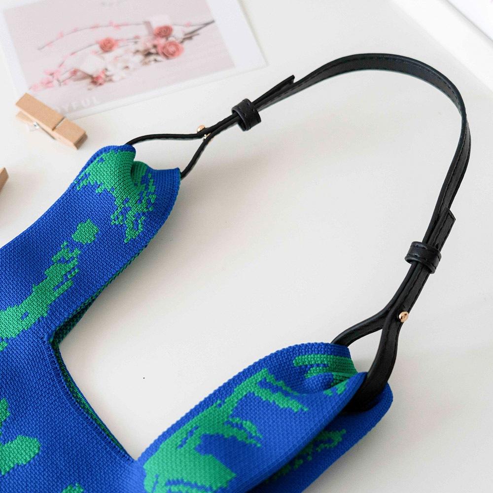 AHUA阿華有事嗎 韓系包包  噴漆英文針織手提包 B0073 韓妞必備包 百搭配件 包包 袋子 手袋 肩包 日系-細節圖7