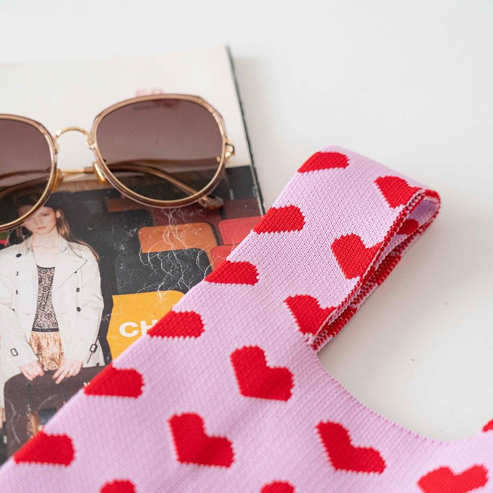 AHUA阿華有事嗎 韓系包包  滿版愛心針織手提包 B0076 韓妞必備包 百搭配件 包包 袋子 手袋 肩包 日系-細節圖6