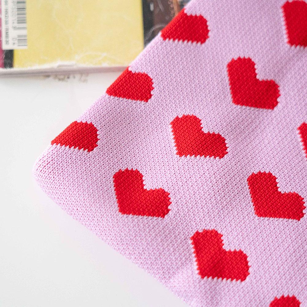 AHUA阿華有事嗎 韓系包包  滿版愛心針織手提包 B0076 韓妞必備包 百搭配件 包包 袋子 手袋 肩包 日系-細節圖9