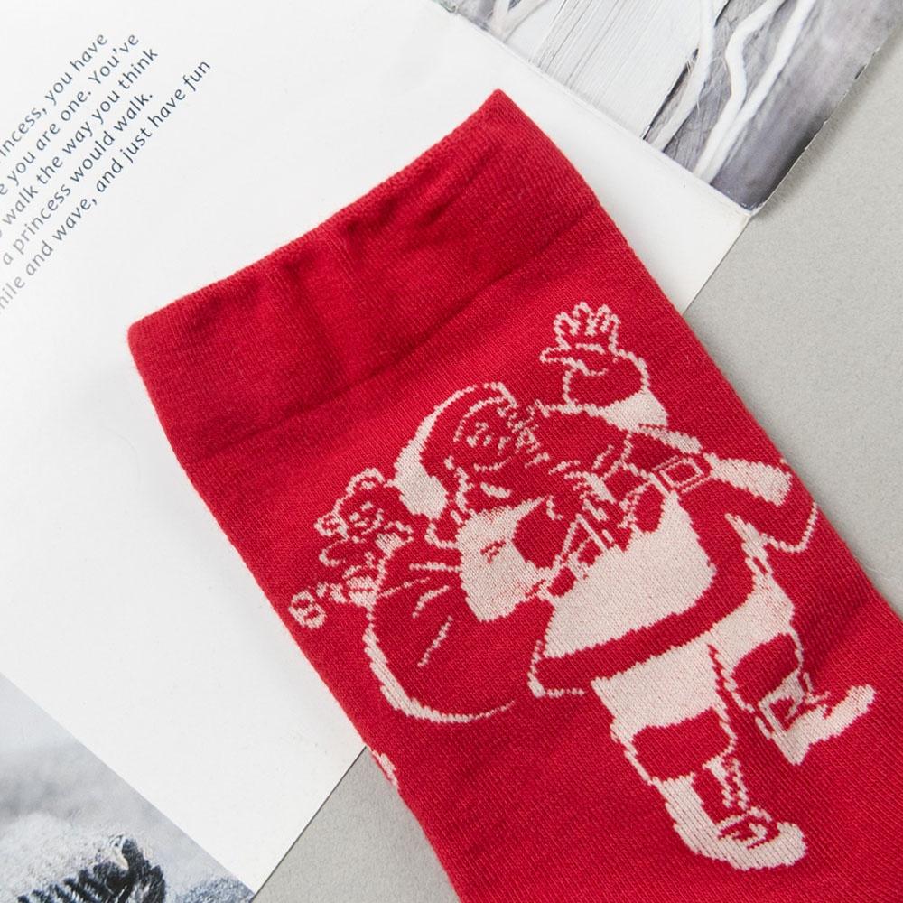 AHUA阿華有事嗎 韓國襪子 聖誕老人雙色印花中筒襪 女襪 K1600 聖誕襪 襪子推薦 流行襪首選 長襪 純棉襪-細節圖7