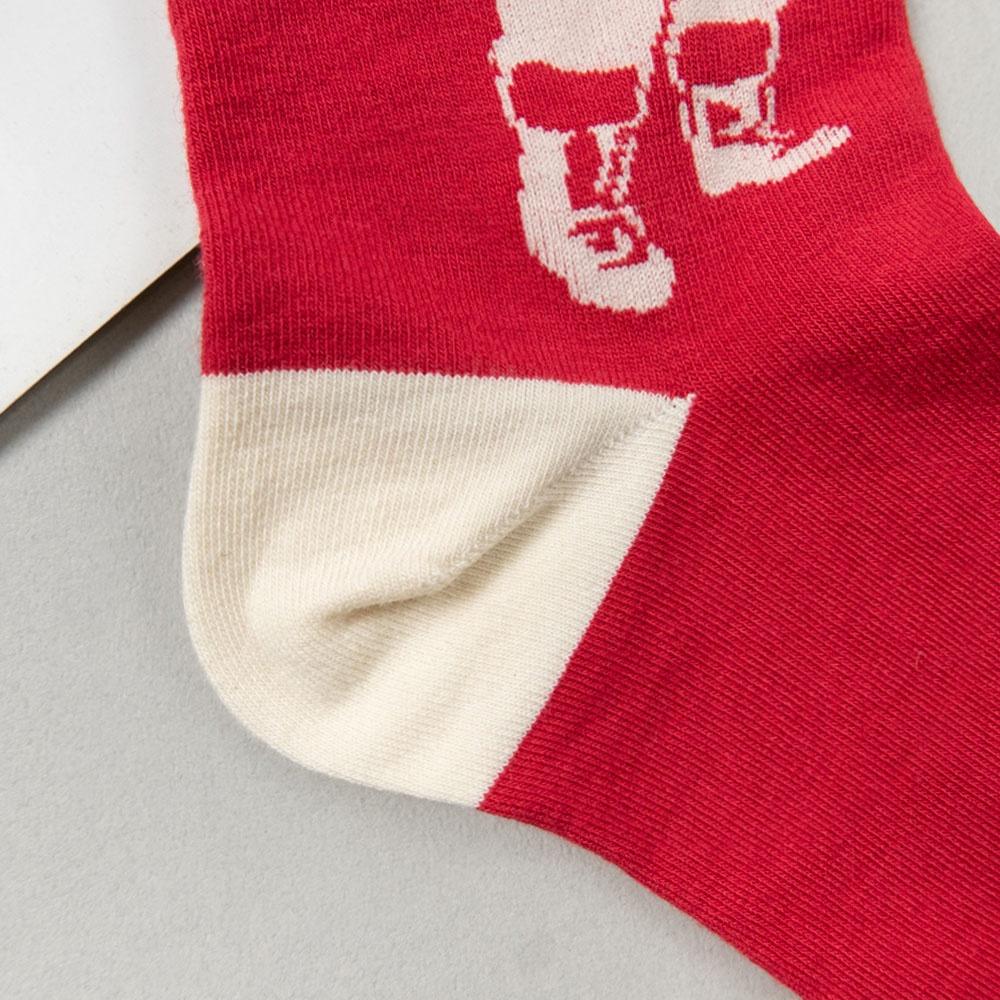 AHUA阿華有事嗎 韓國襪子 聖誕老人雙色印花中筒襪 女襪 K1600 聖誕襪 襪子推薦 流行襪首選 長襪 純棉襪-細節圖8