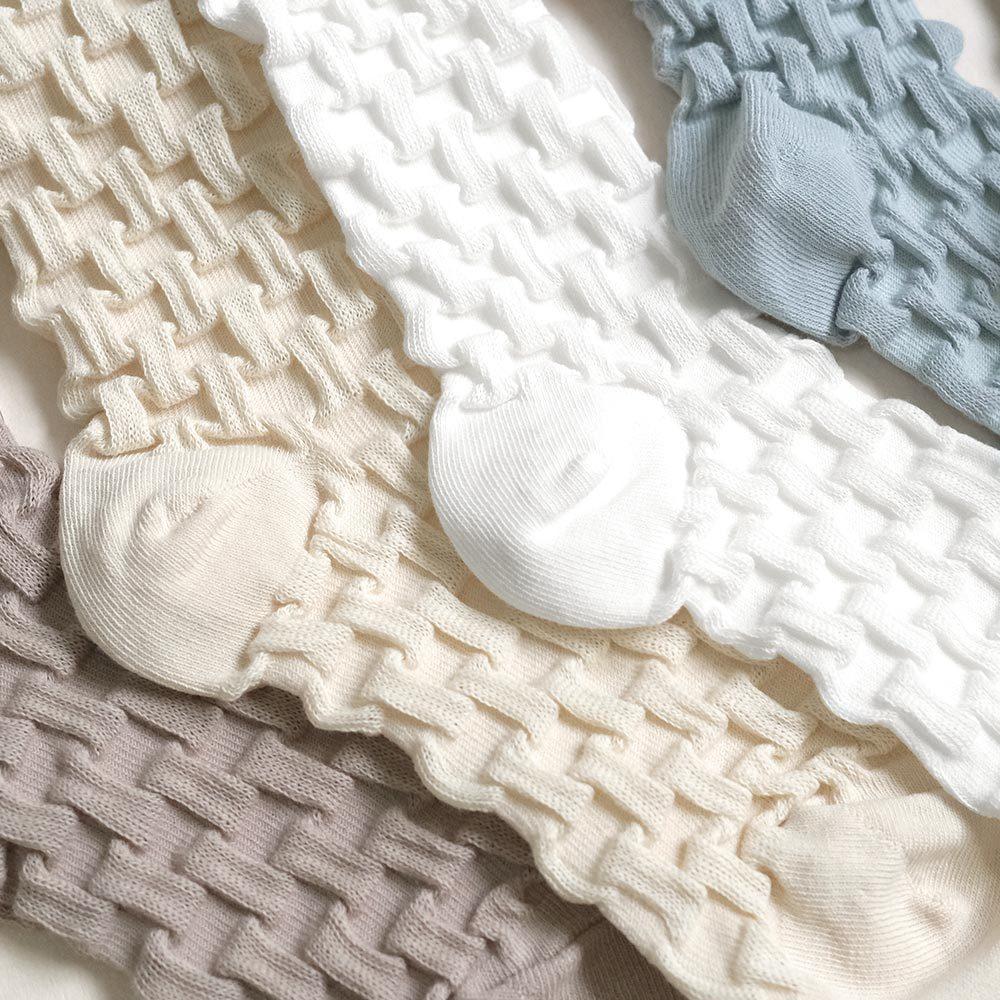 AHUA阿華有事嗎 滿版純色立浮雕格子中筒襪 K2199 正韓襪子 百搭純棉襪 韓妞必備 少女襪-細節圖6