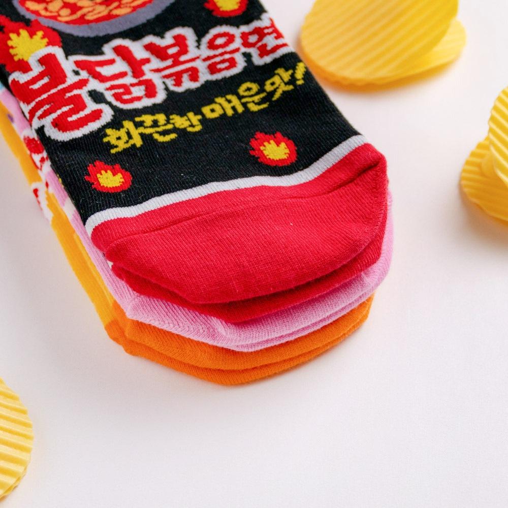 AHUA 韓國襪子 韓國辣味火雞麵口味短襪 K1989 韓妞必備 百搭純棉襪 正韓襪子 少女襪 搞怪 造型襪 阿華有事嗎-細節圖6