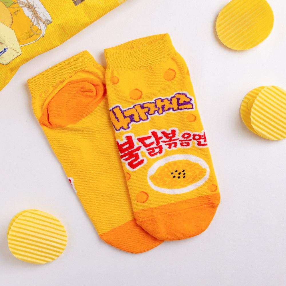 AHUA 韓國襪子 韓國辣味火雞麵口味短襪 K1989 韓妞必備 百搭純棉襪 正韓襪子 少女襪 搞怪 造型襪 阿華有事嗎-細節圖7