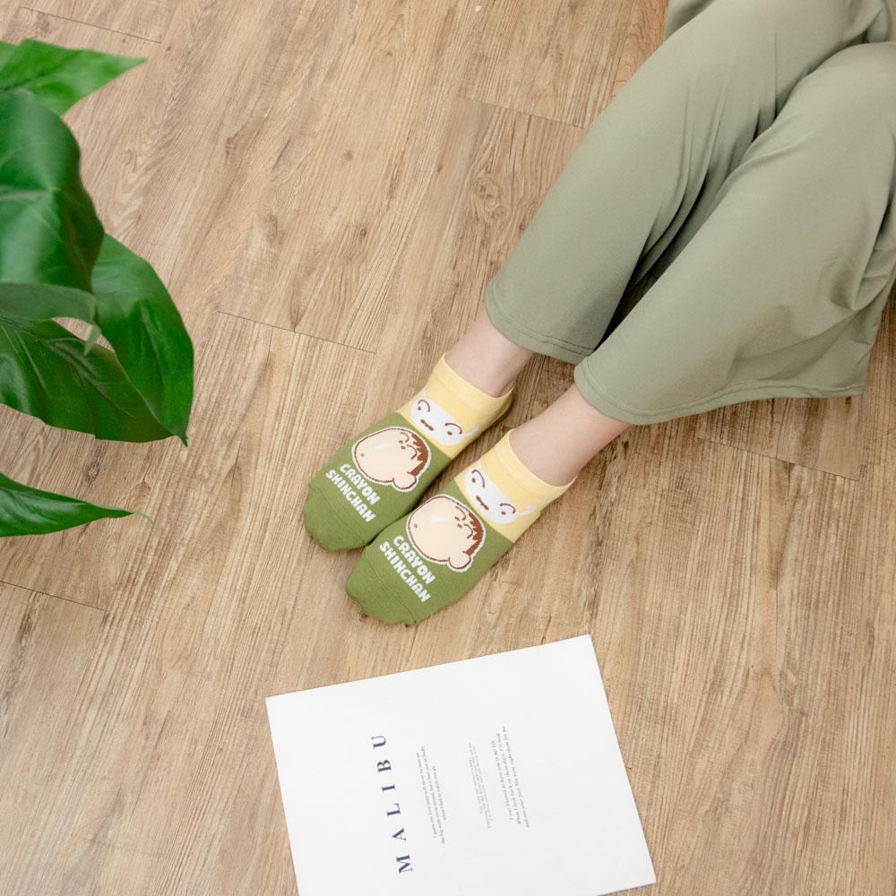 AHUA阿華有事嗎 韓國襪子 蠟筆小新拼接小白短襪 K1793 正韓 卡通百搭純棉襪 韓系日系 少女襪-細節圖5