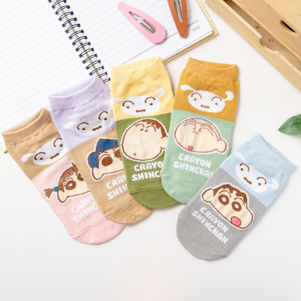 AHUA阿華有事嗎 韓國襪子 蠟筆小新拼接小白短襪 K1793 正韓 卡通百搭純棉襪 韓系日系 少女襪-細節圖6