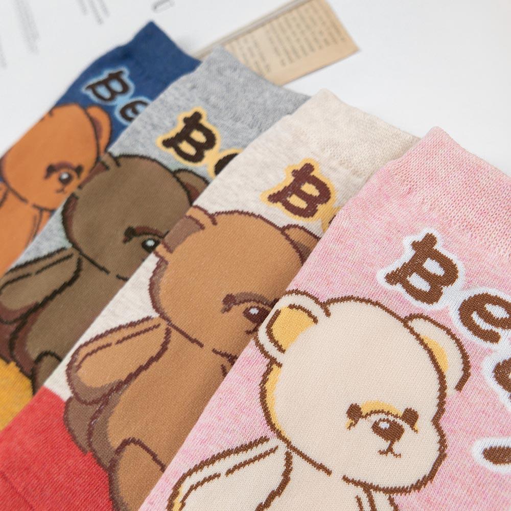 AHUA阿華有事嗎 韓國襪子 泰迪熊拼色短襪 K1719 襪子推薦 流行襪首選 長襪 可愛 日系 短襪 小熊 動物 軟萌-細節圖6