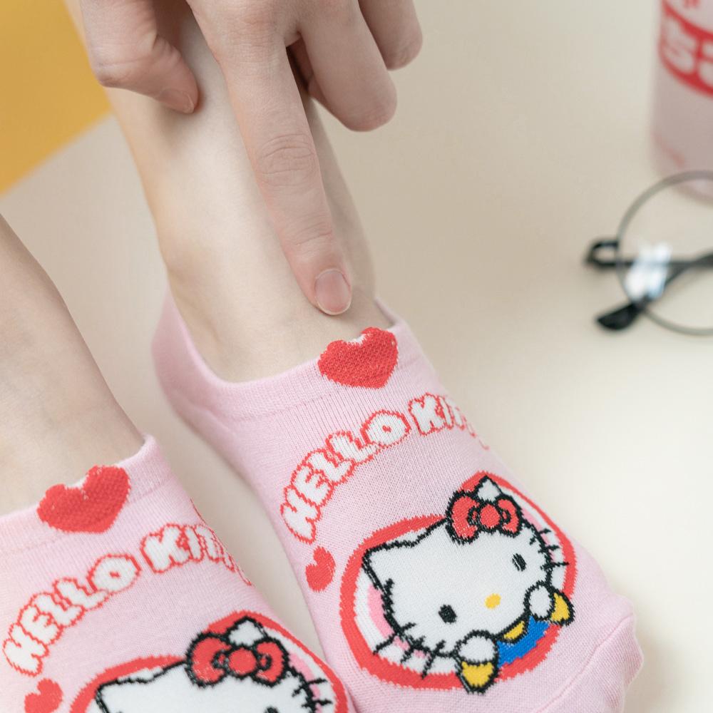 AHUA阿華有事嗎 韓國襪子 三麗鷗立體耳朵英文愛心底隱形襪 K1740 正韓少女襪 韓妞必備長襪 百搭純棉襪 卡通襪-細節圖7