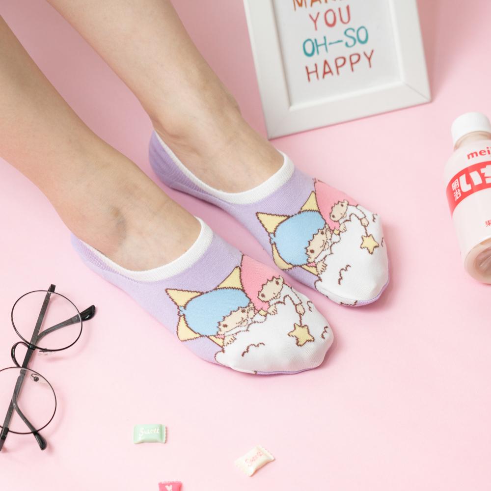 AHUA阿華有事嗎 韓國襪子 三麗鷗拼色隱形襪 K1741 正韓少女襪 韓妞必備長襪 百搭純棉襪 卡通襪-細節圖4