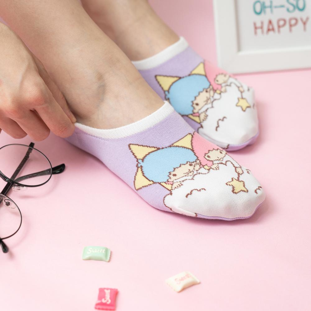 AHUA阿華有事嗎 韓國襪子 三麗鷗拼色隱形襪 K1741 正韓少女襪 韓妞必備長襪 百搭純棉襪 卡通襪-細節圖5