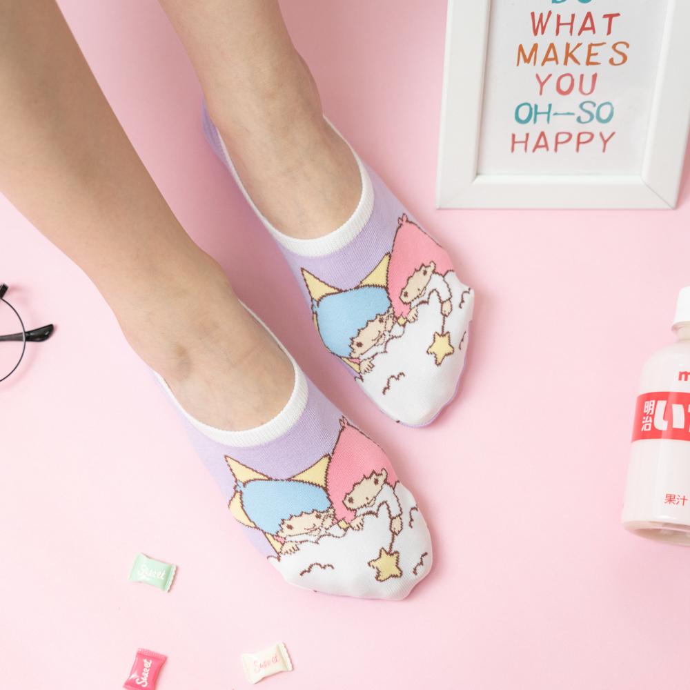 AHUA阿華有事嗎 韓國襪子 三麗鷗拼色隱形襪 K1741 正韓少女襪 韓妞必備長襪 百搭純棉襪 卡通襪-細節圖6