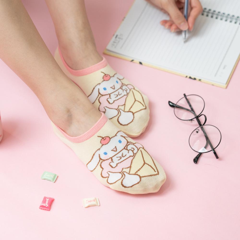 AHUA阿華有事嗎 韓國襪子 三麗鷗拼色隱形襪 K1741 正韓少女襪 韓妞必備長襪 百搭純棉襪 卡通襪-細節圖7