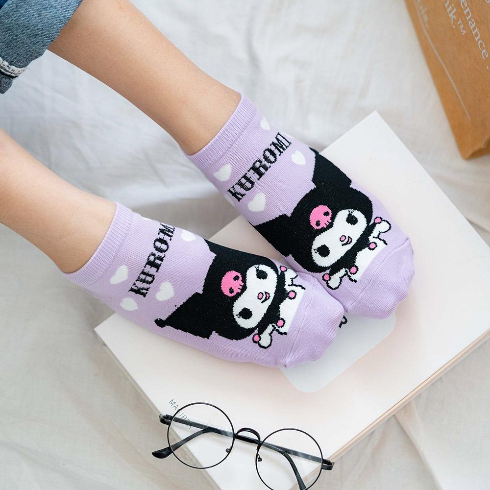 AHUA阿華有事嗎 韓國襪子 三麗鷗英文名字人物短襪 K1879 韓妞必備 百搭純棉襪 卡通人物 日系 可愛角色-細節圖4