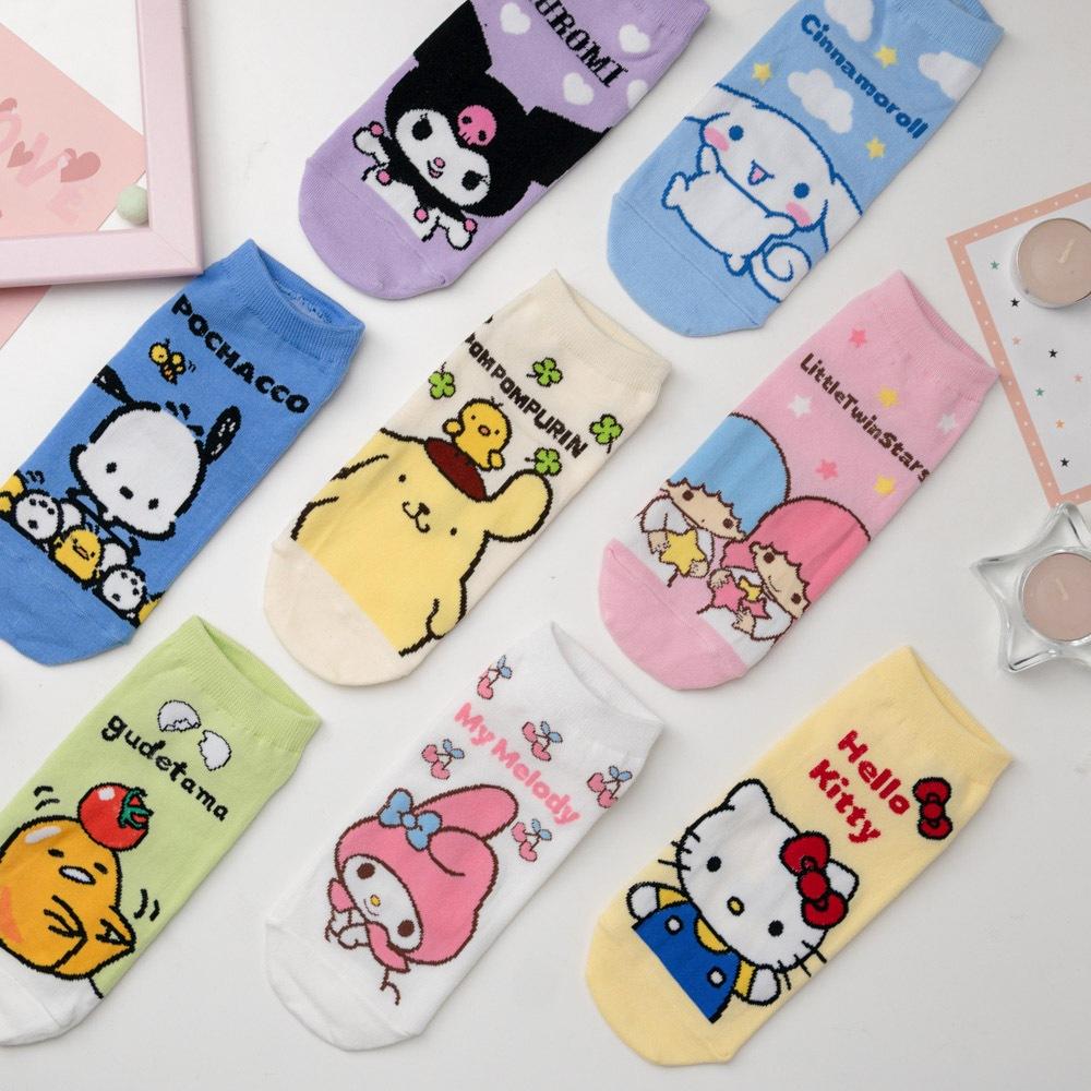 AHUA阿華有事嗎 韓國襪子 三麗鷗英文名字人物短襪 K1879 韓妞必備 百搭純棉襪 卡通人物 日系 可愛角色-細節圖9