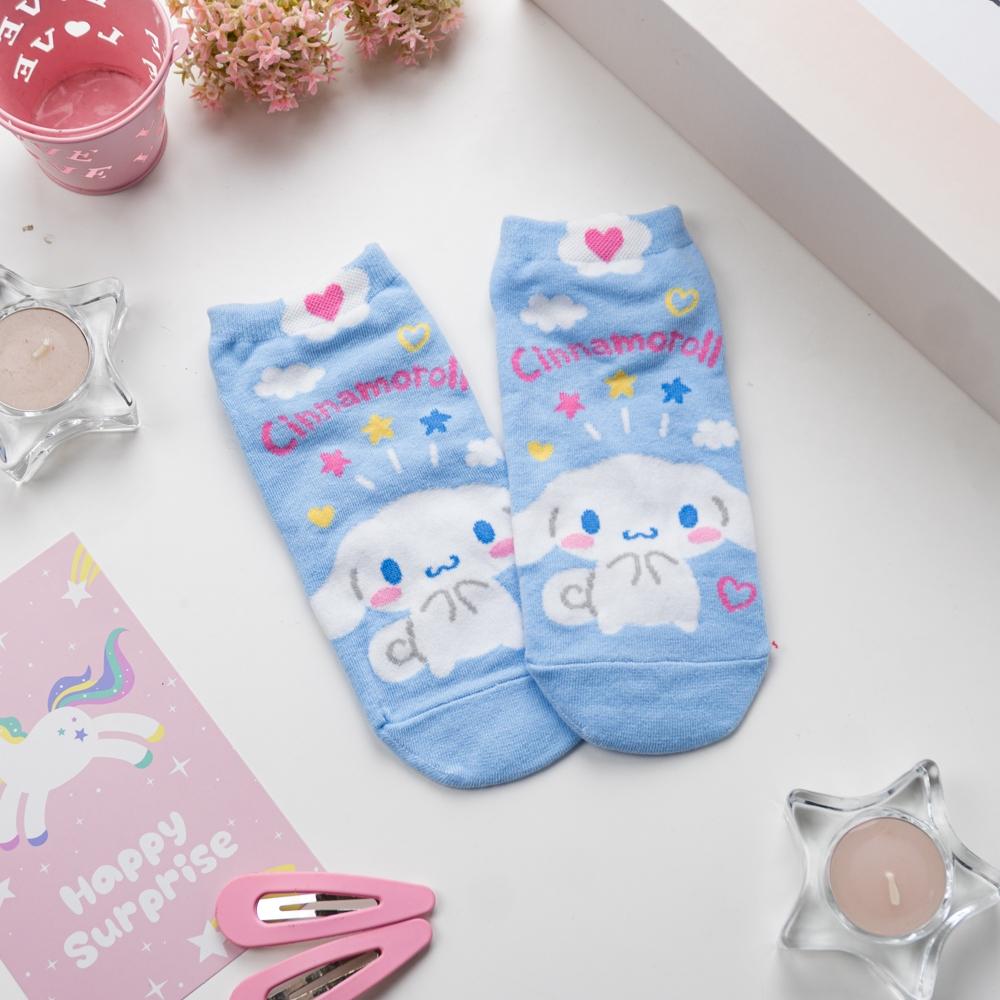 AHUA阿華有事嗎 韓國襪子 三麗鷗立體耳朵全身人物名字短襪 K1883 韓妞必備 百搭純棉襪 卡通 日系 可愛-細節圖6